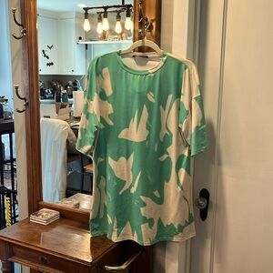 Shein green tropical tye dye tshirt dress